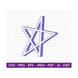 3D Star SVG, 3D Shape Svg, 3D Design, Star Clipart, Bright Stars, Twinkle Stars, Instant Download, Cricut Cut File, Silhouette