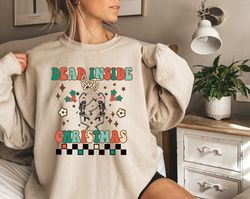 retro christmas sweatshirt, skeleton christmas sweatshirt, retro holiday sweatshirt, dead inside sweatshirt, vintage chr