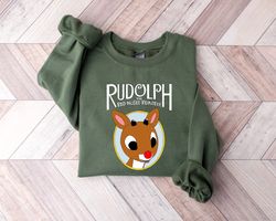 rudolph the red nosed reindeer christmas sweatshirt, rudolph christmas sweater, christmas gift, christmas movie tee, rud