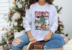 rudolph the red nosed reindeer christmas sweatshirt, rudolph xmas sweatshirt, rudolph christmas shirt, vintage christmas