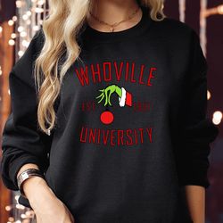 sweatshirt (5083) whoville university 1956 grinch christmas sweatshirts my day schedule grinch inspired elf party gift m