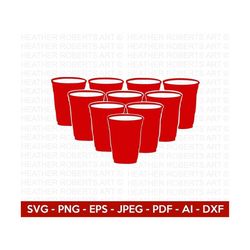 beer pong cups svg, beer pong svg, beer svg, beer pong cliparts svg, drinking svg, red cups svg, cut files for cricut