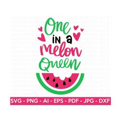 custom order - one in a melon queen svg, watermelon svg, summer svg, girls shirt design, hand-lettered, cricut cut files