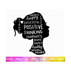 positive thinking svg, think positive svg, motivational quotes svg, inspirational quotes svg, life quotes, hand-lettered, cut file cricut