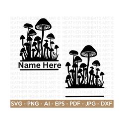 mushroom split monogram svg, fungus svg, mushroom clipart svg, fungi svg, vegetable svg, cute mushroom svg, cut file for cricut, silhouette