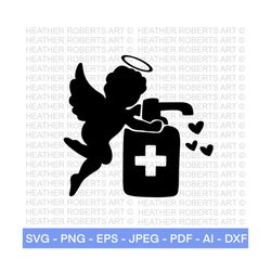 cupid svg, hand sanitizer svg, angel svg, cherub svg, valentines on quarantine svg, pandemic svg, mask svg, cut file cricut, be my valentine