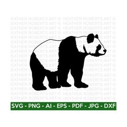 panda svg, panda bear svg, panda lover svg, panda clip art, panda silhouette, bear svg, animal silhouette, cut file cricut, silhouette