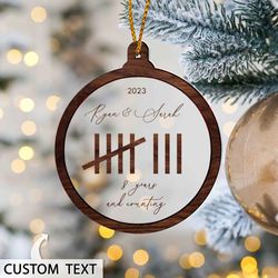 personalized anniversary ornament, anniversary gifts by year christmas ornament, gift for him