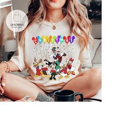 christmas mickey and friends balloons shirt, mickey and friends xmas shirt, disney christmas balloons shirt, mickey ears