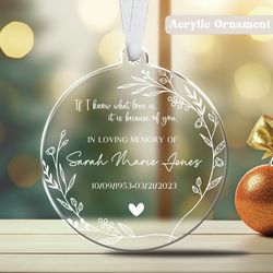 in loving memory memorial ornament, custom memorial christmas ornament, remembrance ornament