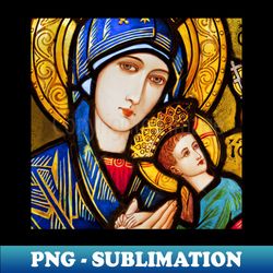 mary mother of jesus and baby jesus - high-resolution png sublimation file - enhance your apparel with stunning detail