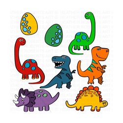 dinosaur clipart, dino png, baby dino clip art, t rex, triceratops, brachiosaurus, nursery dinosaurs, water color dinosaur png
