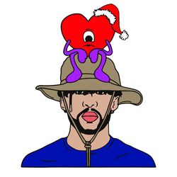 santa bad bunny heart un christmas sin ti logo svg