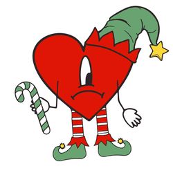 bad bunny heart elf family un christmas sin ti logo svg