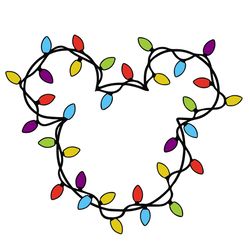 disney mickey mouse head christmas light svg