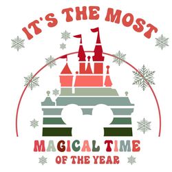 retro disney christmas it's most magical time svg