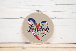 london cross stitch pattern united kingdom british flag ornament english heart cross stitch love great britain digital