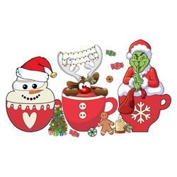 stole grinch snowman reindeer xmas png design