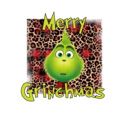 merry xmas grinch leopard plaid png sublimation