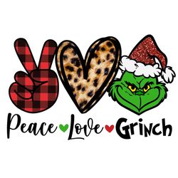 peace love santa grinch christmas png design