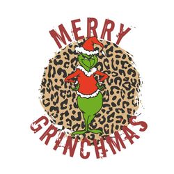 merry xmas santa grinch leopard plaid png