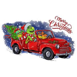 stole grinch merry christmas tree truck gift png