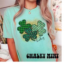 Shamrock Leopard Lucky St Patrick's Day T-Shirt, Comfort Colors Vintage St Patricks Day Shirt, Cute St Paddys Tee,Gift F