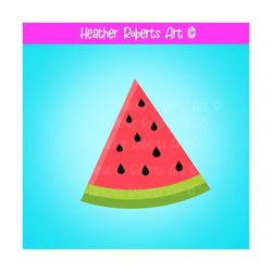 single watermelon slice clipart - instant download, fruit clipart, watermelon slice digital clipart, melon graphics, png, jpeg