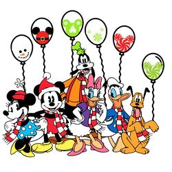 mickey and friends christmas balloon party svg