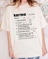 karma dictionary shirt, karma is my boyfriend, karma is a god, midnigh taylor swift taylor swiftie merch, taylor swiftie