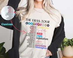 custom eras tour shirt, custom retro eras concert shirt, custom date the eras tour shirt, eras tour taylor swift merch,