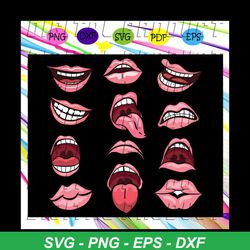 lips svg bundle, lips clipart bundle, biting lips svg, dripping lips svg, kiss lips svg, tongue out svg, red lips cut fi