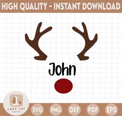 personalized name reindeer - instant digital download, svg, ai, dxf, eps, png, studio3, and jpg files included! - christ