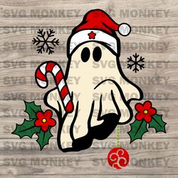 christmas ghost svg, spooky christmas svg, halloween christmas design clipart, flower ghost svg, daisy , svg eps dxf png