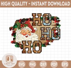 buffalo plaid santa... ho ho ho... merry christmas...png image.... sublimation... digital download, ho ho ho cowhide png