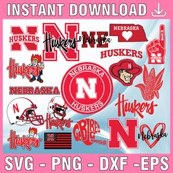19 files nebraska huskers svg bundle, ncaa teams svg, ncaa svg, sport bundle instant download