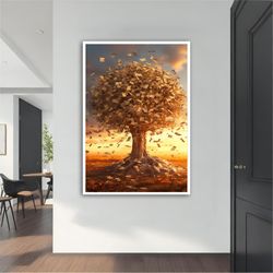 tree canvas art, flower wall art,wall art, canvas art, framed canvas art, modern flower wall art, tree canvas print