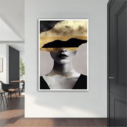 woman modern canvas ,modern painting, wall art, modern  canvas,  abstract art, canvas art, decor for gift