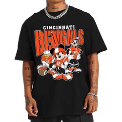 vintage cincinnati mickey donald duck and goofy football team sweatshirt, cincinnati football crewneck, game day, bengal