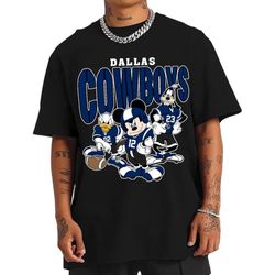 vintage cowboys mickey donald duck and goofy football team sweatshirt, nfl cowboys football t-shirt, dallas cowboys amer