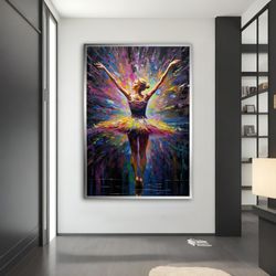 beatiful ballerina canvas painting, abstract ballerina print wall art, ballerina canvas wall decor, dance & woman,decor