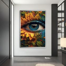 blue eye graffiti canvas, original graffiti art, abstract graffiti, home graffiti eye canvas, graffiti canvas painting,