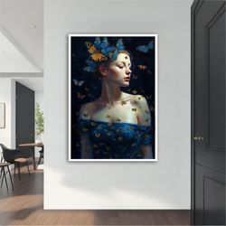 butterfly woman modern canvas ,modern painting, wall art, modern  canvas,  abstract art, canvas art, decor for gift