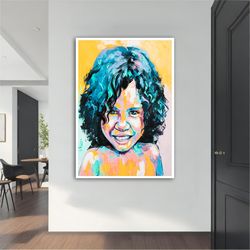colorful children  modern canvas ,modern painting, wall art, modern  canvas,  abstract art, canvas art, decor for gift