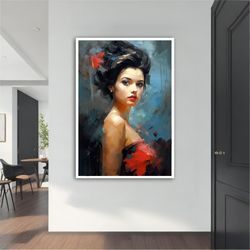colorful woman modern canvas ,modern painting, wall art, modern  canvas,  abstract art, canvas art, decor for gift, woma