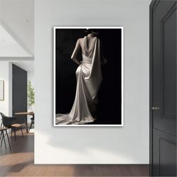 white dress modern canvas ,modern painting, wall art, modern  canvas,  abstract art, canvas art, decor for gift, woman p