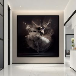 ballerina girl painting, ballerina canvas print art, beautiful woman dancer wall art, dance painting, ballerina digital