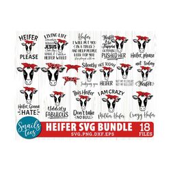 heifer svg bundle, cow svg, heifer svg, bandana heifer svg, not today heifer svg, bandana cow svg, did you die silhouett