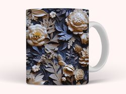 3D Boho Flowers Mug