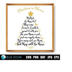 christmas in heaven svg, memorial christmas svg,  memorial lantern svg, christmas in heaven poem sign